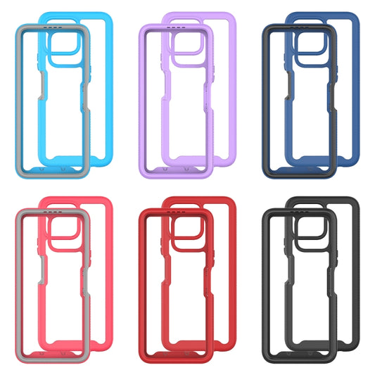 For Honor X8 4G Starry Sky Solid Color Shockproof TPU Clear PC Phone Case(Purple) by buy2fix