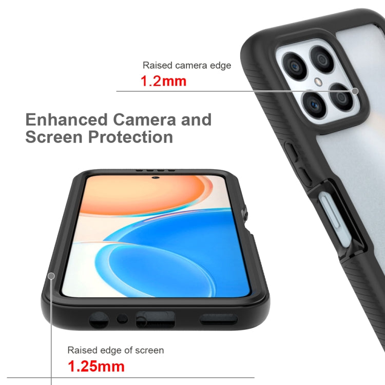 For Honor X8 4G Starry Sky Solid Color Shockproof TPU Clear PC Phone Case(Purple) by buy2fix