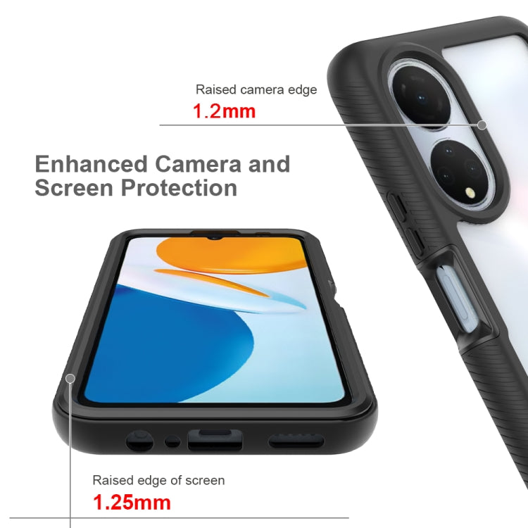 For Honor X7 Starry Sky Solid Color Shockproof TPU Clear PC Phone Case(Purple) by buy2fix