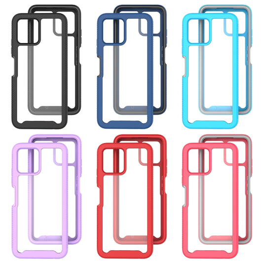 For T-Moblie Revvl 6 5G Starry Sky Solid Color Shockproof TPU Clear PC Phone Case(Red) by buy2fix