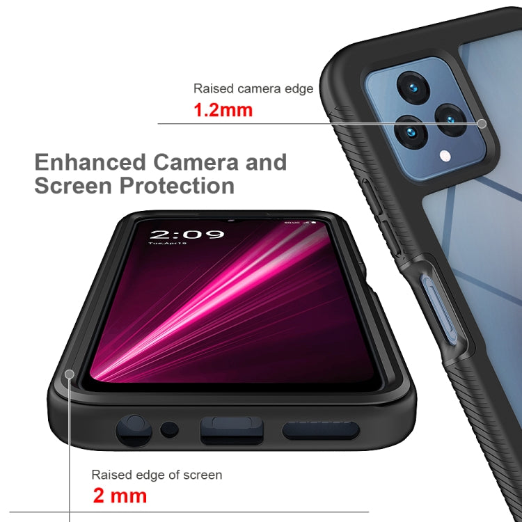 For T-Moblie Revvl 6 5G Starry Sky Solid Color Shockproof TPU Clear PC Phone Case(Red) by buy2fix