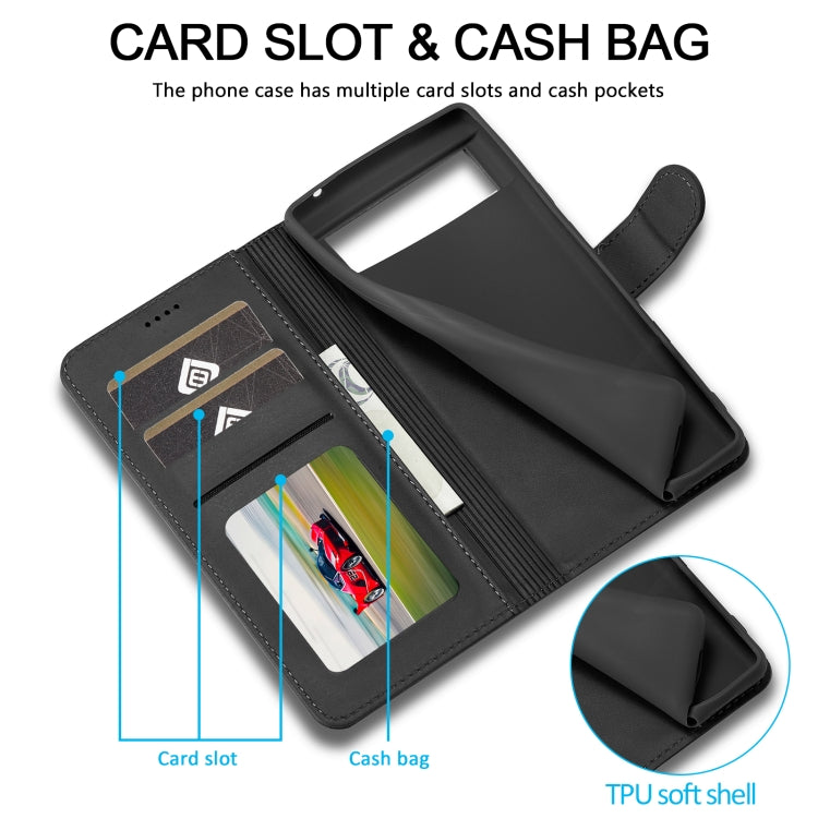 For Google Pixel 7 LC.IMEEKE Calf Texture Horizontal Flip Leather Case(Black) by LC.IMEEKE