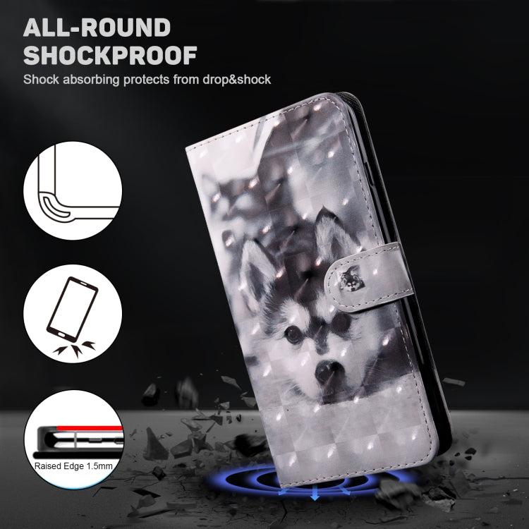 For Samsung Galaxy A14 5G 3D Painted Leather Phone Case(Husky) by buy2fix