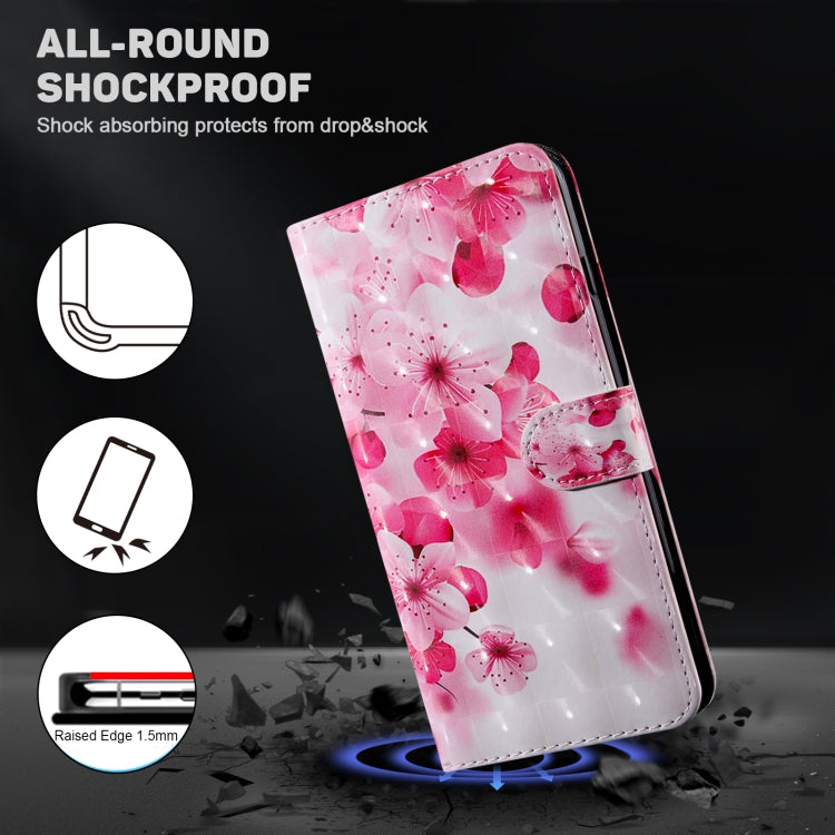 For Samsung Galaxy A04s 3D Painted Leather Phone Case(Red Flower) by buy2fix