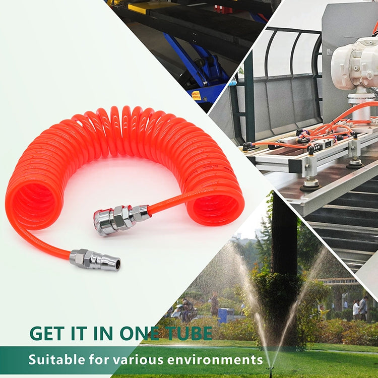 LAIZE Compressor Air Flexible PU Spring Tube with Connector, Specification:10x6.5mm, 15m by LAIZE