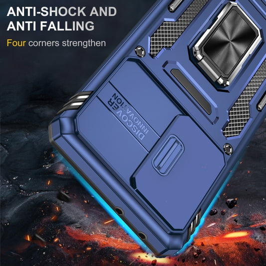 For Samsung Galaxy S23 Ultra 5G Armor PC + TPU Camera Shield Phone Case(Navy Blue) by buy2fix