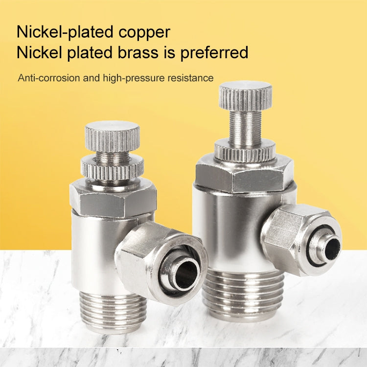 SL12-04 LAIZE Nickel Plated Copper Trachea Quick Fitting Throttle Valve Lock Female Connector by LAIZE