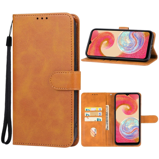 For Samsung Galaxy A04e Leather Phone Case(Brown) - Galaxy Phone Cases by buy2fix | Online Shopping UK | buy2fix