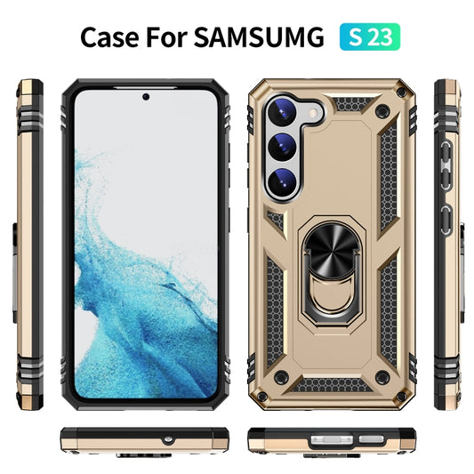 For Samsung Galaxy S23 5G Shockproof TPU + PC Phone Case(Gold) by buy2fix