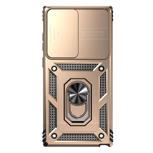 For Samsung Galaxy S23 Ultra 5G Sliding Camshield Holder Phone Case(Gold) by buy2fix