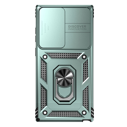 For Samsung Galaxy S23 Ultra 5G Sliding Camshield Holder Phone Case(Dark Green) by buy2fix