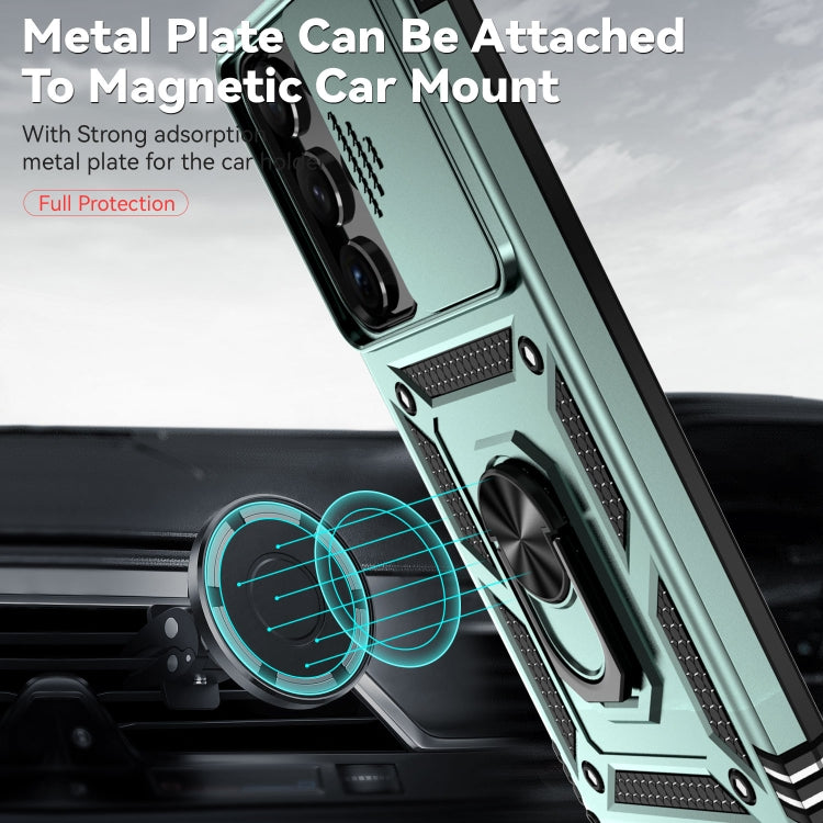 For Samsung Galaxy S23 Ultra 5G Sliding Camshield Holder Phone Case(Dark Green) by buy2fix