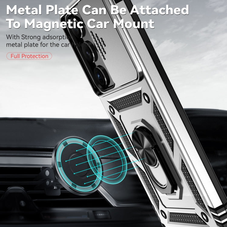 For Samsung Galaxy S23 Ultra 5G Sliding Camshield Holder Phone Case(Silver) by buy2fix