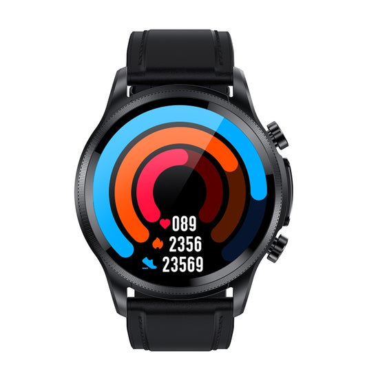 E400 1.39 inch HD Round Screen Leather Strap Smart Watch Supports ECG Monitoring/Non-invasive Blood Sugar(Black) by buy2fix