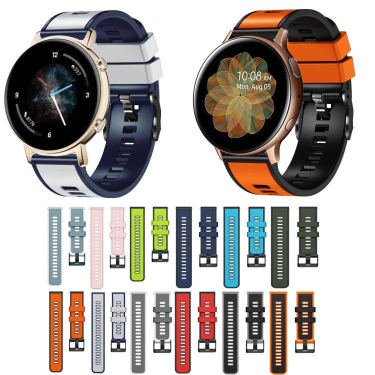 For Samsung Galaxy Watch 5 40mm / 44mm Plain Weave Two-color Silicone Watch Band(White Blue) by buy2fix