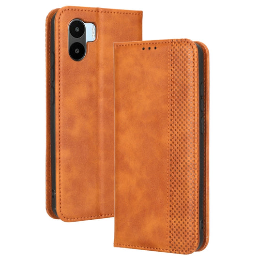 For Xiaomi Redmi A1 Magnetic Buckle Retro Texture Leather Phone Case(Brown) by buy2fix