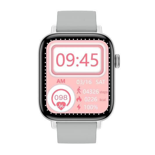 T49 1.9 inch HD Square Screen Smart Watch Supports Heart Rate Monitoring/Bluetooth Calling(Silver Blue) by buy2fix