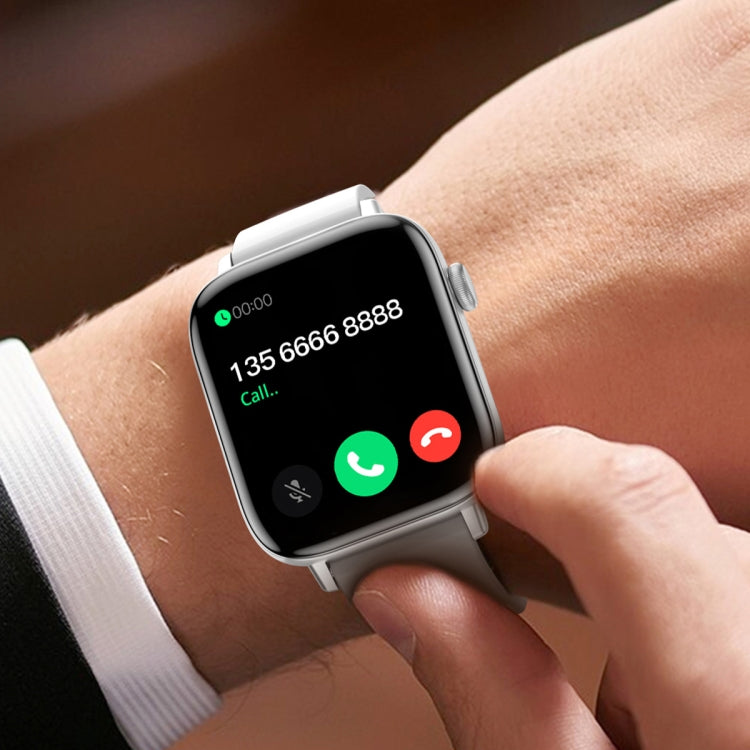 T49 1.9 inch HD Square Screen Smart Watch Supports Heart Rate Monitoring/Bluetooth Calling(Silver Black) by buy2fix