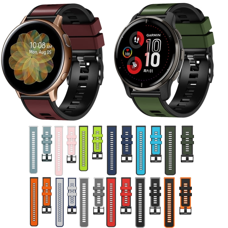 For Samsung Galaxy Watch 5 Pro 45mm Plain Weave Two-color Silicone Watch Band(Black Grey) by buy2fix