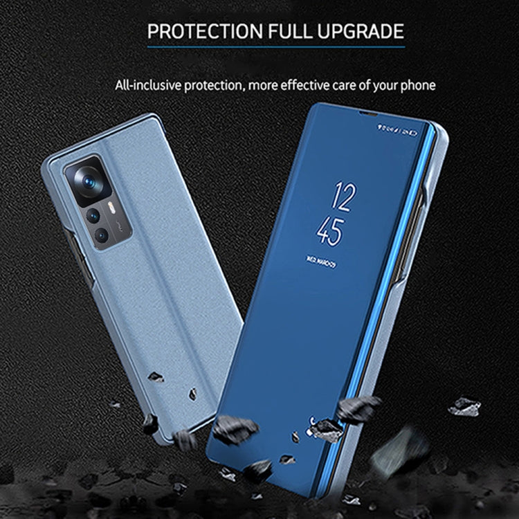 For Xiaomi 12T / 12T Pro / Redmi K50 Ultra Plated Mirror Horizontal Flip Leather Phone Case with Holder(Rose Gold) by buy2fix