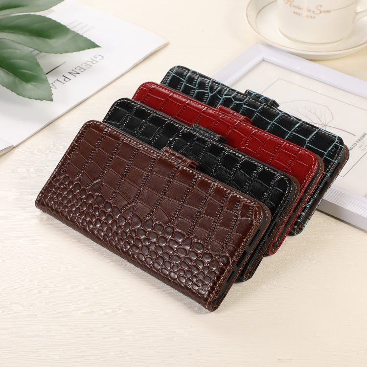 For Samsung Galaxy A14 5G Crocodile Top Layer Cowhide Leather Phone Case(Brown) by buy2fix
