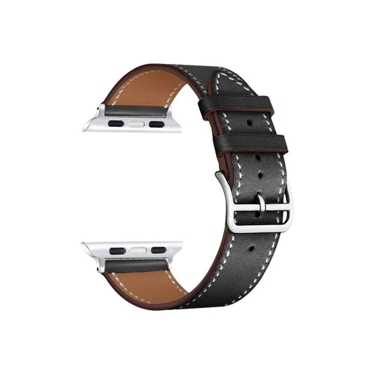 For Apple Watch Series 8 45mm imak PG1 Series Leather Watch Band(Black) by buy2fix