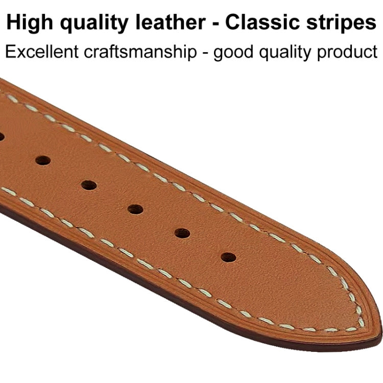 For Apple Watch Series 8 45mm imak PG1 Series Leather Watch Band(Black) by buy2fix