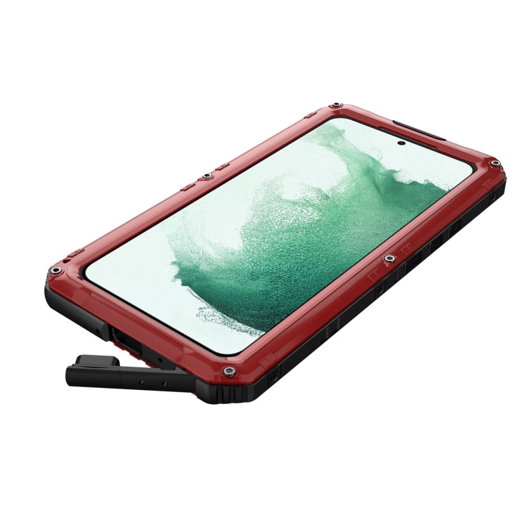 For Samsung Galaxy S22+ 5G Metal + Silicone Phone Case with Screen Protector(Red) by buy2fix