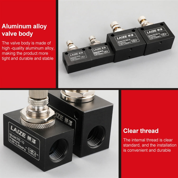 LAIZE Pneumatic Speed Regulating One-way Throttle Valve, Specification:ASC300-15 DN15mm by LAIZE