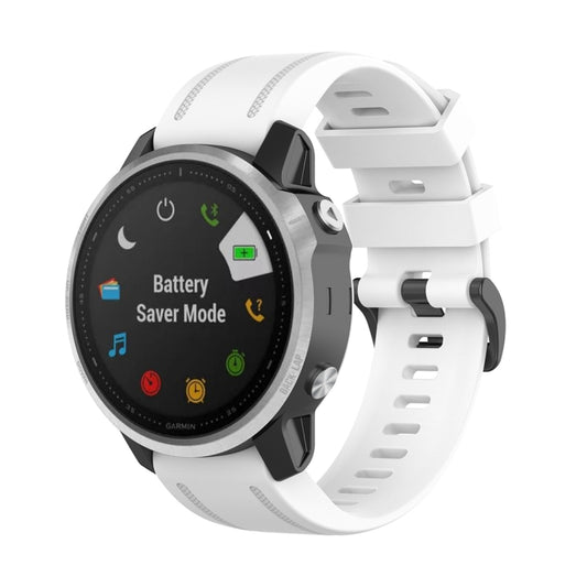 For Garmin Fenix 6S 20mm Quick Release Official Texture Wrist Strap Watchband with Plastic Button(White) by buy2fix