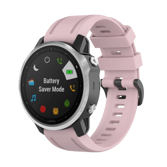 For Garmin Fenix 6S 20mm Quick Release Official Texture Wrist Strap Watchband with Plastic Button(Rose Pink) by buy2fix