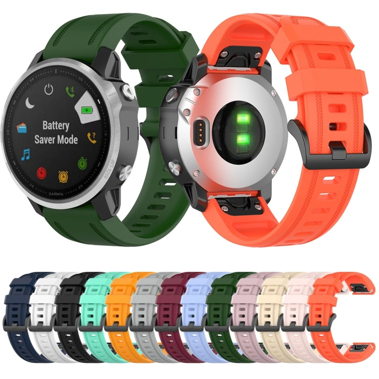 For Garmin Fenix 6S 20mm Quick Release Official Texture Wrist Strap Watchband with Plastic Button(Wine Red) by buy2fix