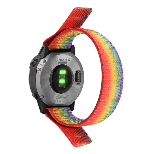 For Garmin Fenix 7 Hook And Loop Fastener Nylon Watch Band(Colorful) by buy2fix