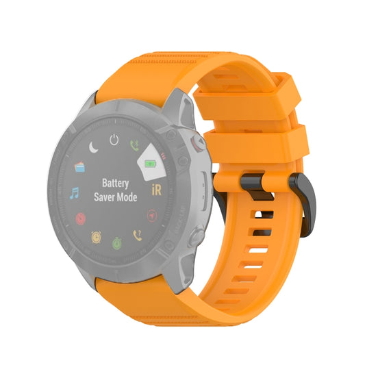 For Garmin Fenix 6X 26mm Quick Release Official Texture Wrist Strap Watchband with Plastic Button(Amber Yellow) by buy2fix