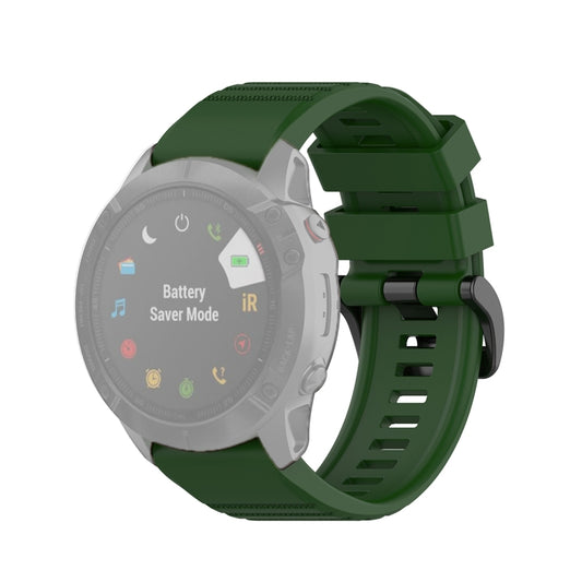 For Garmin Fenix 6X 26mm Quick Release Official Texture Wrist Strap Watchband with Plastic Button(Army Green) by buy2fix