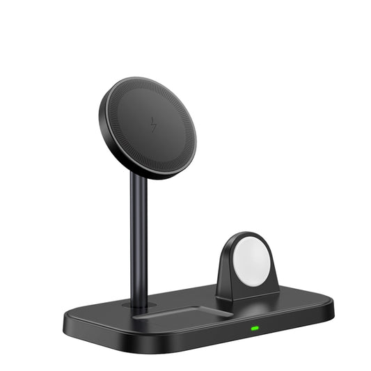WA22 3 in 1 Magnetic Wireless Charger Phone Holder for iPhone 12 / 13 / 14 / 15 Series Phones & AirPods(Black) by buy2fix