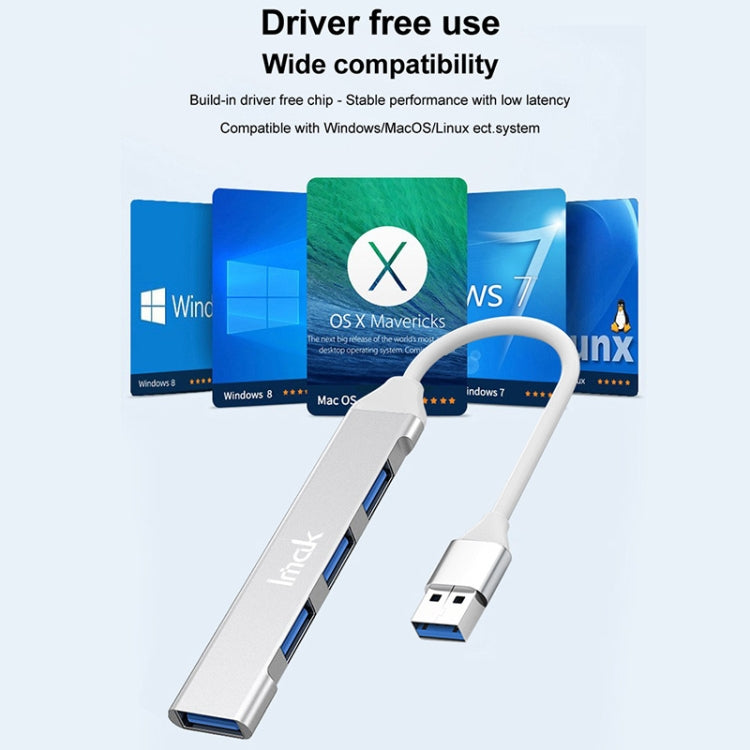 imak 4 in 1 Multifunctional Docking Station HUB, Interface:USB-C / Type-C(Grey) by imak