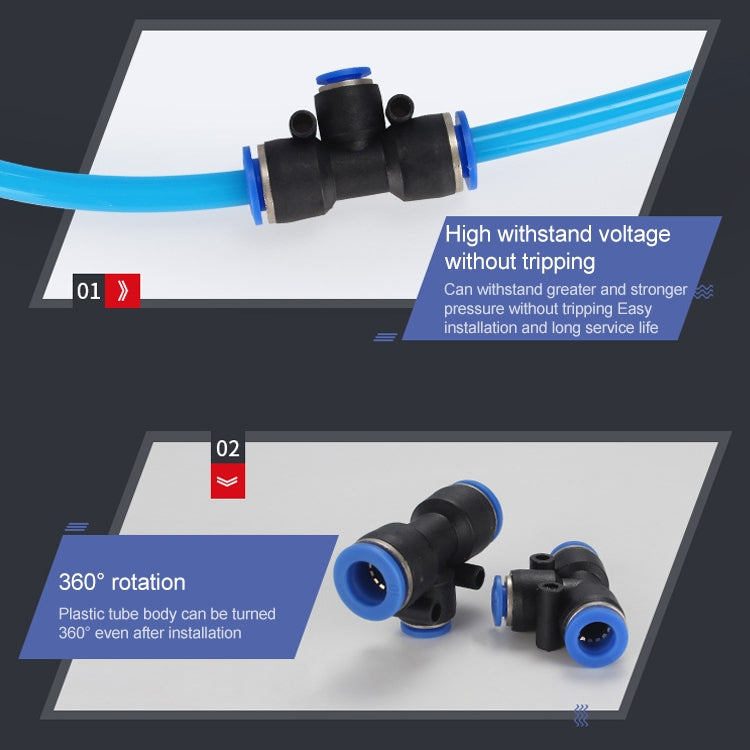 PEG6-4 LAIZE 10pcs Plastic Y-type Tee Reducing Pneumatic Quick Fitting Connector by LAIZE