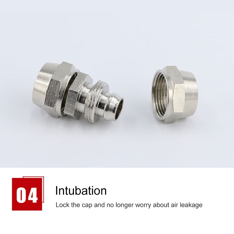 PM-14 LAIZE Nickel Plated Copper Straight Pneumatic Quick Connector by LAIZE