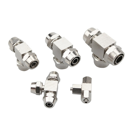 PE-14 LAIZE Nickel Plated Copper Y-type Tee Pneumatic Quick Connector by LAIZE