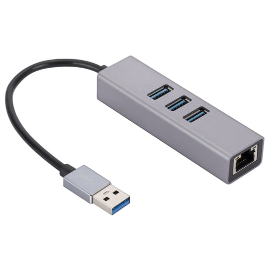SL-030 USB to Gigabit Ethernet RJ45 & 3 x USB 3.0 Adapter Converter HUB(Grey) by buy2fix