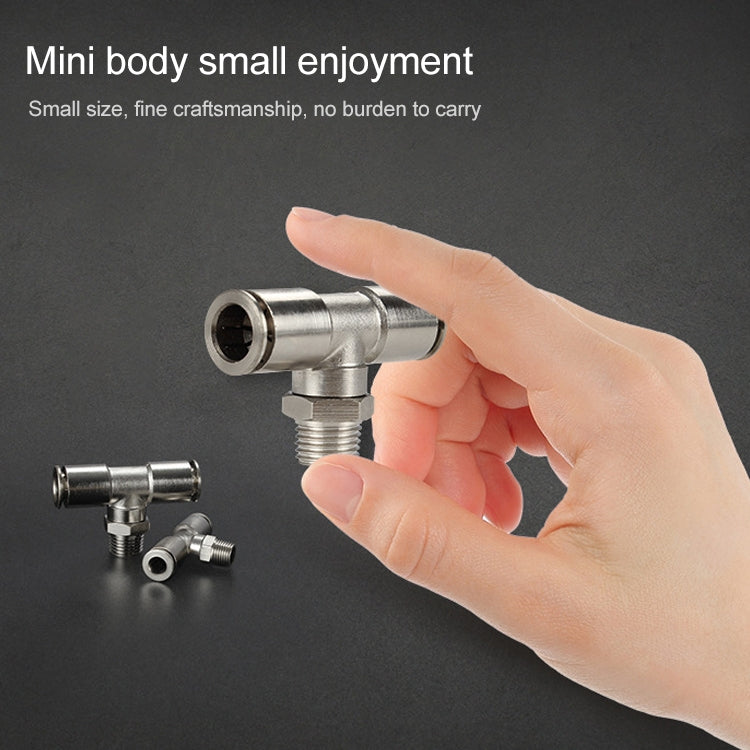 PB6-03 LAIZE Nickel Plated Copper Male Tee Branch Pneumatic Quick Connector by LAIZE