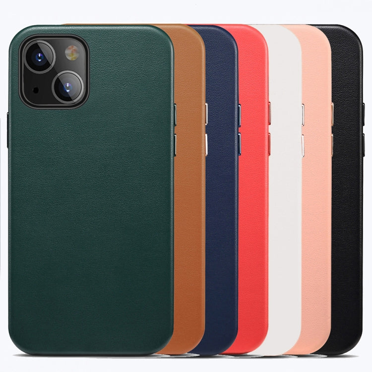 For iPhone 14 Plus Lamb Grain PU Back Cover Phone Case(Red) by buy2fix