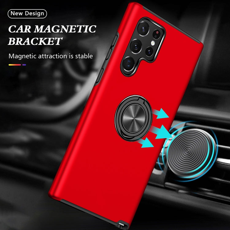 For Samsung Galaxy S23 Ultra 5G PC + TPU Magnetic Phone Case with Invisible Ring Holder(Red) by buy2fix