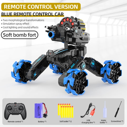DM-518 Four-wheel Battle Blooming Tire Spray Remote Control Car, Specification:Single Control Soft Bomb(Blue) by buy2fix