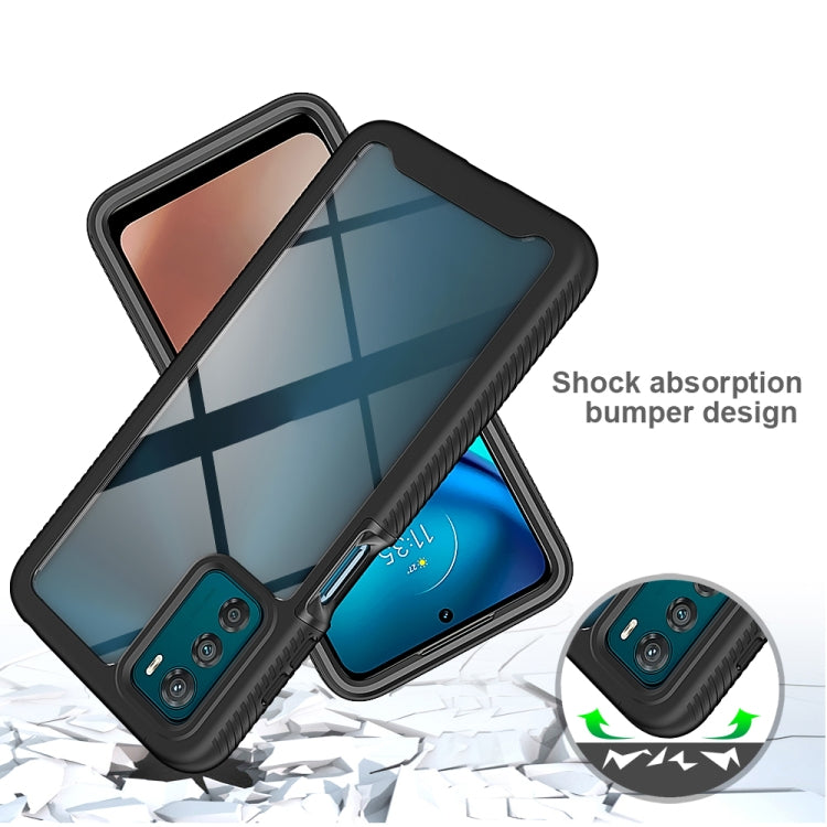 For Motorola Moto G42 Starry Sky Full Body Hybrid Shockproof Phone Case(Light Blue) by buy2fix