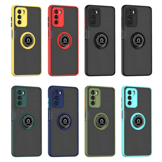 For Motorola Moto G42 Q Shadow 1 Series TPU + PC Phone Case with Ring(Black+Black) by buy2fix