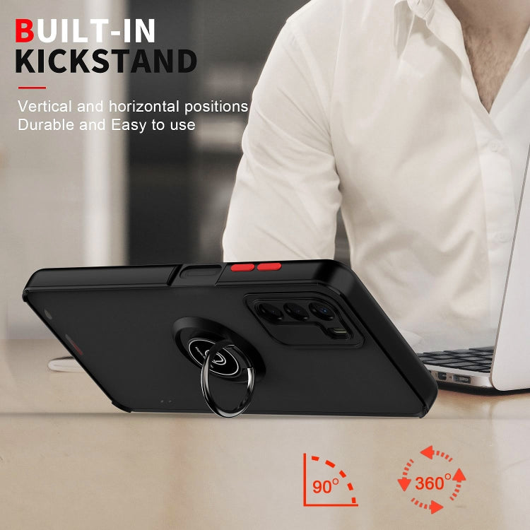For ZTE Blade V40 Vita Q Shadow 1 Series TPU + PC Phone Case with Ring(Black+Red) by buy2fix