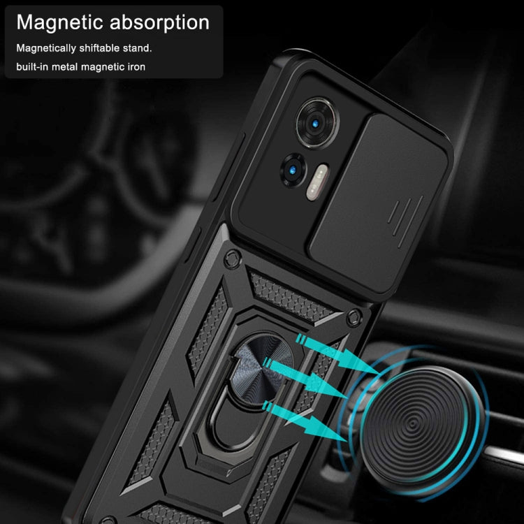 For Motorola Edge 30 Neo Sliding Camera Cover Design TPU+PC Phone Case(Black) by buy2fix