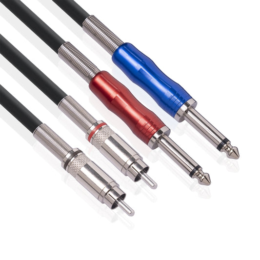 3051K63 Dual RCA Male to Dual 6.35mm 1/4 inch Male Mixer Audio Cable, Length:3m by buy2fix